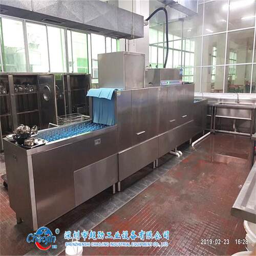 厂家直销食堂自动洗碗机揭盖式履带式餐盘清洗机商用洗碗机