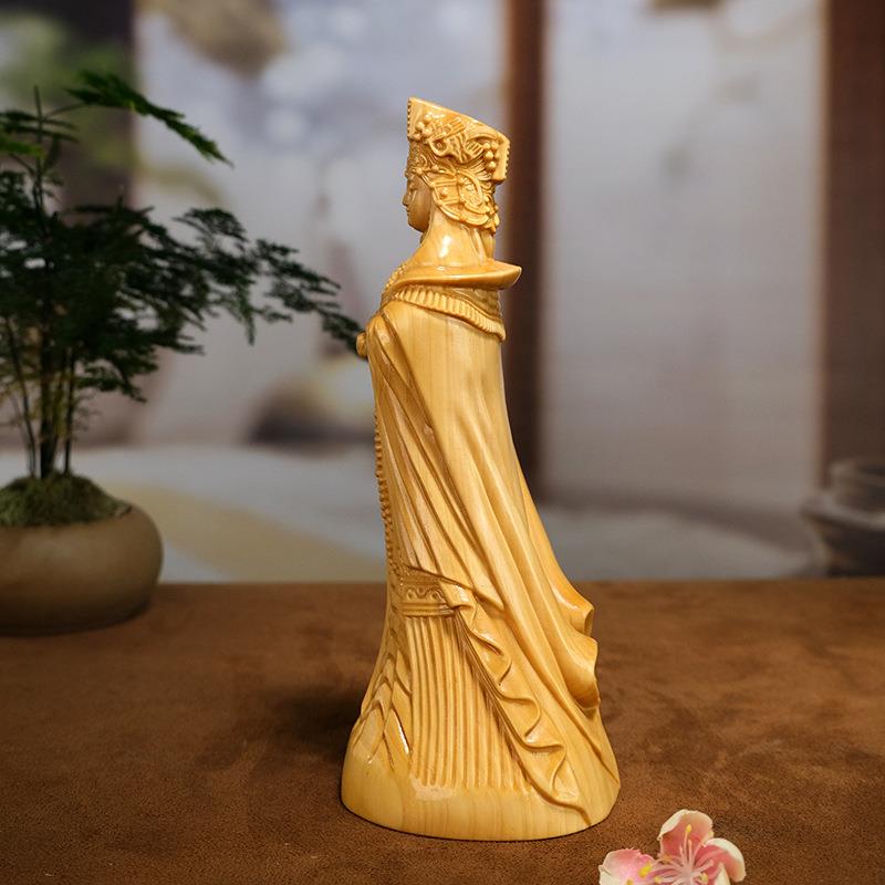 黄杨木雕刻妈祖神像天上圣母天后湄洲岛海神娘娘木质家居摆件