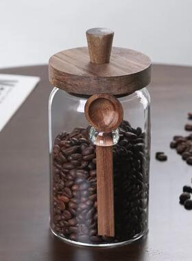 高硼玻LH-185璃咖豆储罐带啡勺硅密封罐厨房杂粮收纳罐存罐复古实