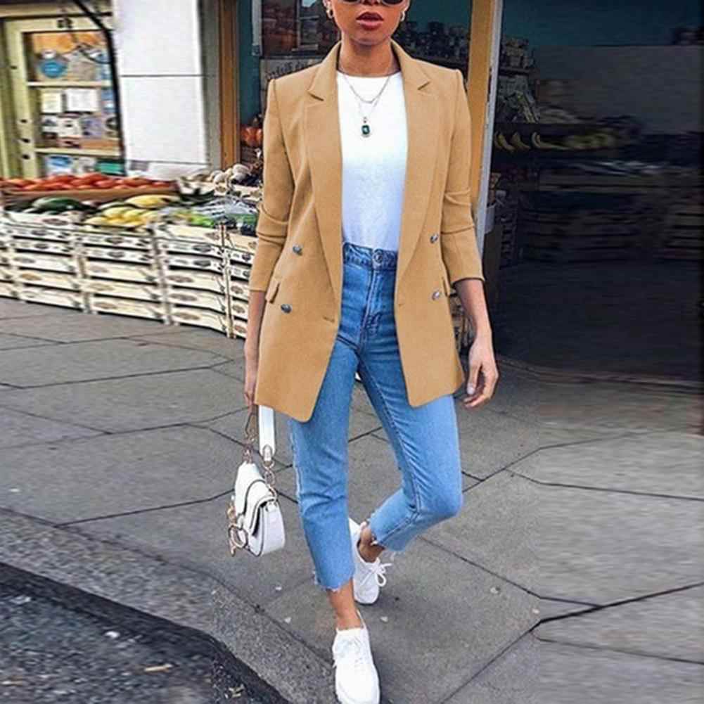 women for jacket suit elegant mid-length cardigan lapel