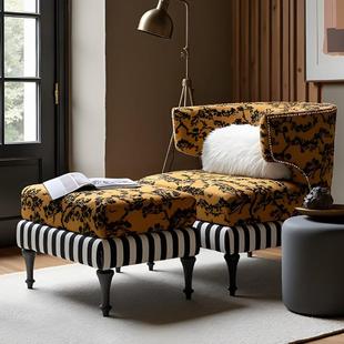 式复古单人沙发美环抱椅懒无品牌/老人躺椅法闲式中古客厅小户型