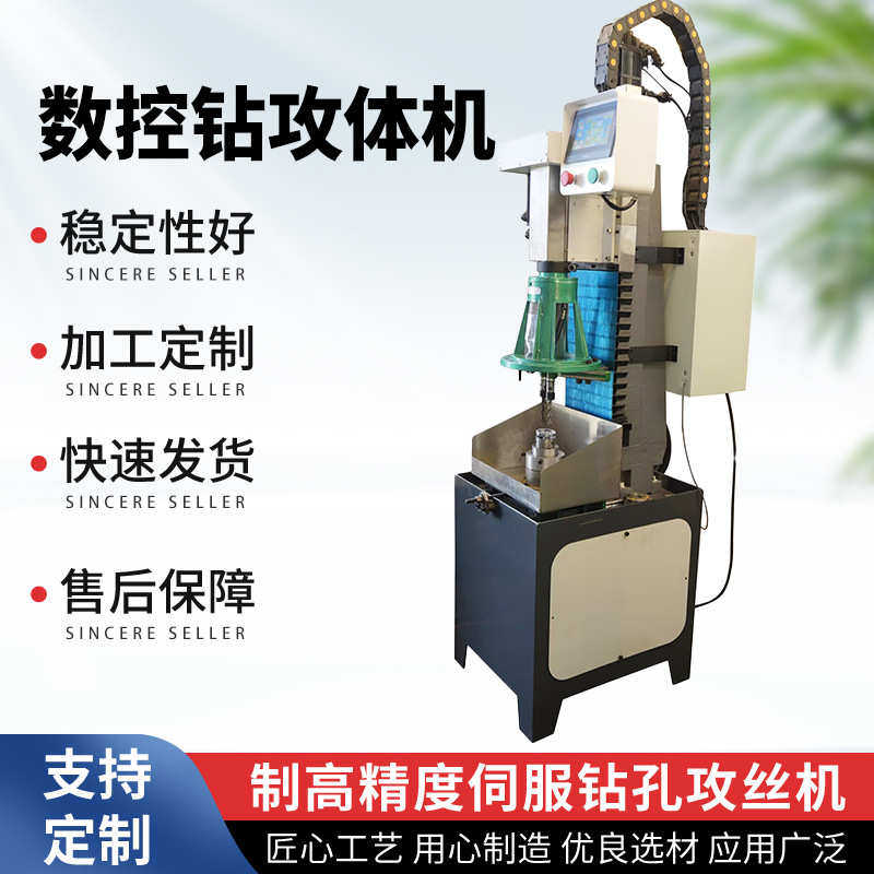 全自动数控钻孔攻丝一体机转盘式多孔钻双伺服动力头大功率电机