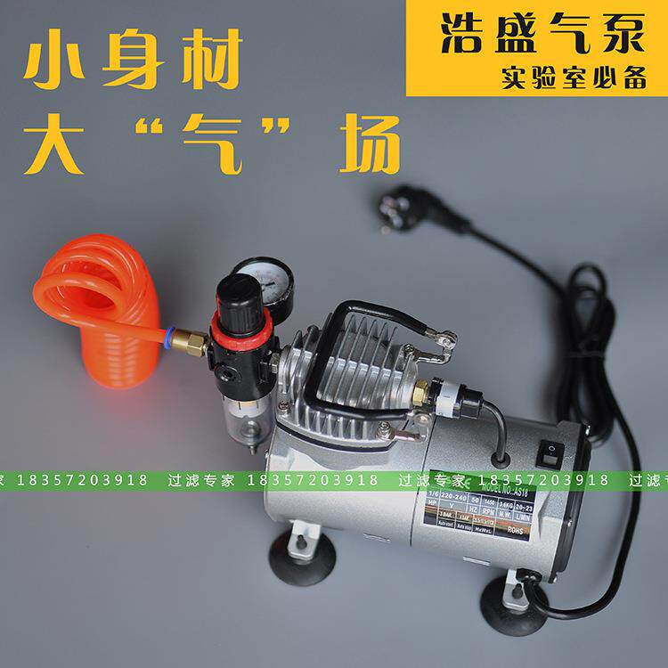 浩盛AS18-2自动停机冲气泵实验室过滤用加压小型便携空气压缩机图片