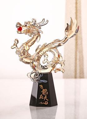 K9水晶龙摆件家居工艺品办公摆件风水带来富贵宝龙作为领导的开幕