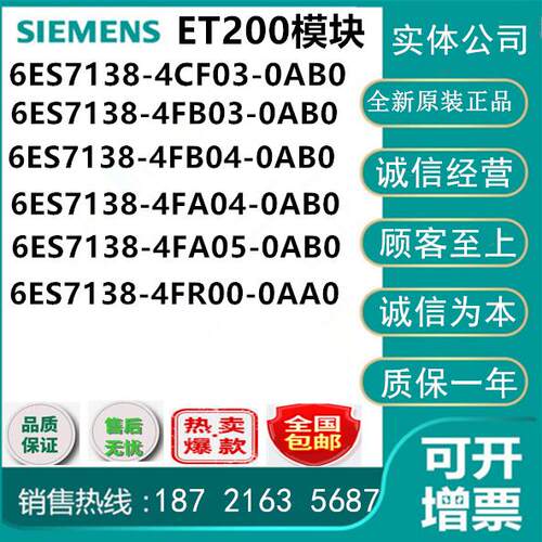 西门子6ES7138 6ES7 138/4FB04/4CF03/4FA05-0AB0/4FR00-0AA0