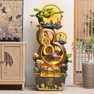 葫芦假山喷泉流水摆件风水轮招财玄关客厅新中式开 业乔迁入伙 伙