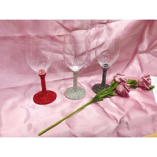 镶钻高脚杯红酒杯高葡萄酒档创意轻奢水晶玻璃