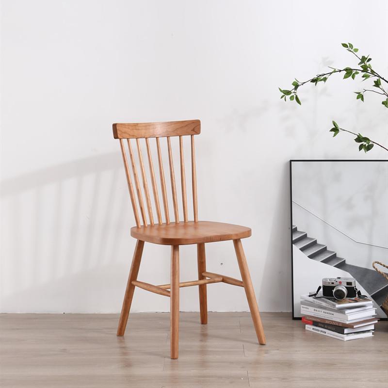 温莎椅北欧实木餐椅靠背白蜡椅子简约橡木餐厅椅樱桃木民宿酒店休
