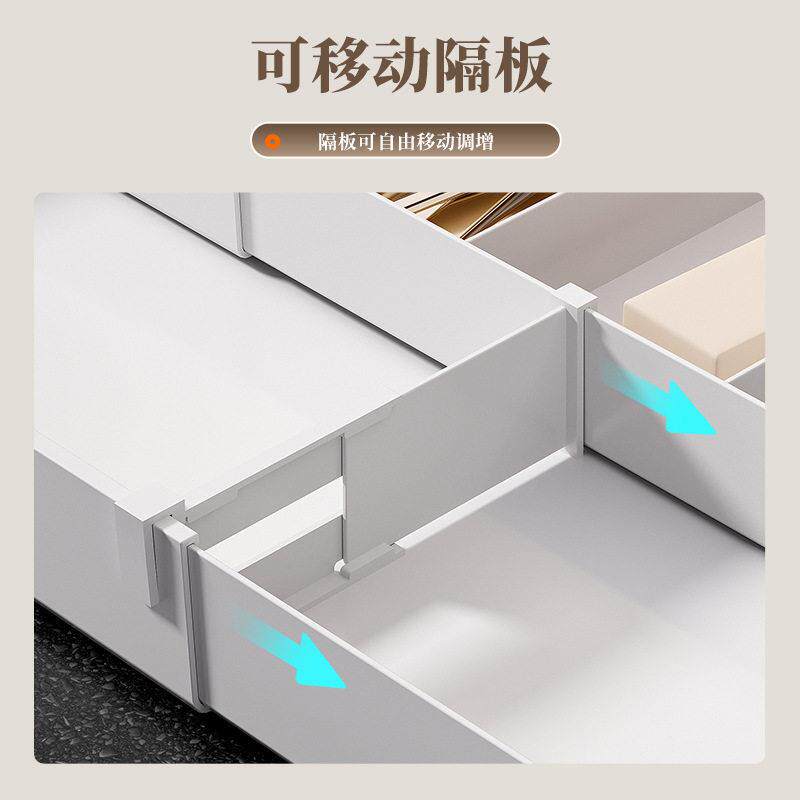 可伸缩抽屉分隔收纳盒厨房筷子勺子餐具整理内置格子化妆品分格盒