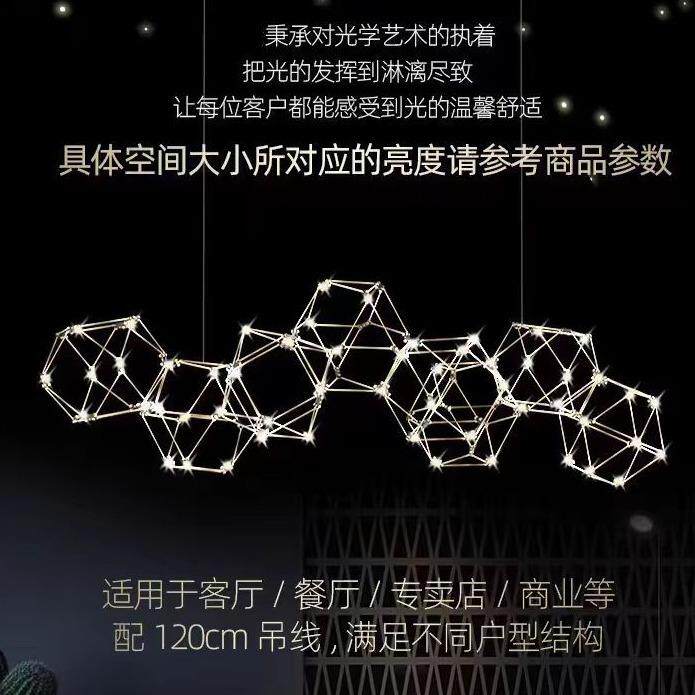 餐厅吊灯2024年新款吧彩灯台灯萤火虫极简轻奢饭厅家用网红led