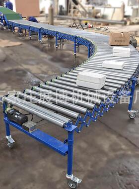 供应不锈钢动力滚筒输送线 无动力辊筒伸缩线 快递仓库转弯分拣线
