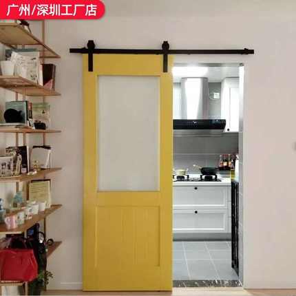 谷仓门折叠门厨房推拉门厕所移门定制网红卧室门法式奶油风幽灵门