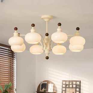 法式 复古客厅吊灯餐厅卧室书房间灯具玻璃南洋风主灯 中古柿子美式