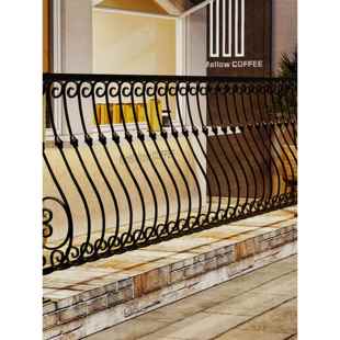 法式铁艺铝合金栏杆扶手阳台围栏餐厅栏杆户外栏杆庭院阁楼栏杆