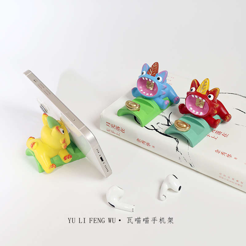鱼里风物·云南非遗瓦猫手机支架创意家居装饰品办公桌面可爱摆件