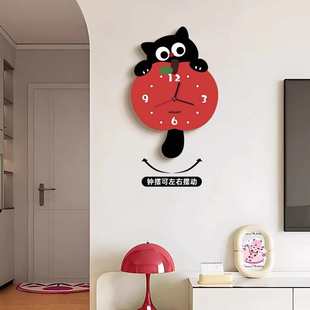 可爱挂钟客厅2025新款 饰钟表静音时钟挂墙 简约创意家用时尚 餐厅装