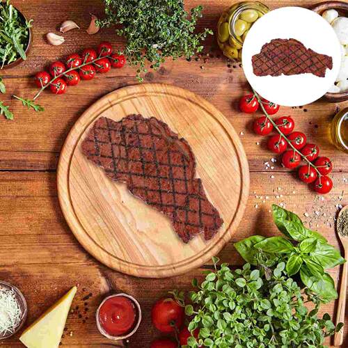 Toy Food Model Simulation Steak Prop Barbecue Plastic Decor