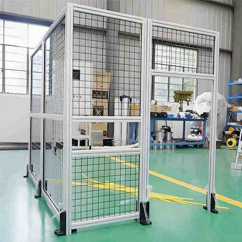 仓库工业铝型材围栏隔离设备工厂网隔断移动防护护栏铁丝网网车间