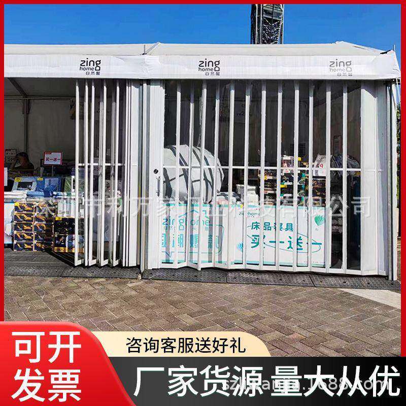 洗车店折叠门铝合金推拉门汽车美容间防尘隔断伸缩简易防水闸厂家