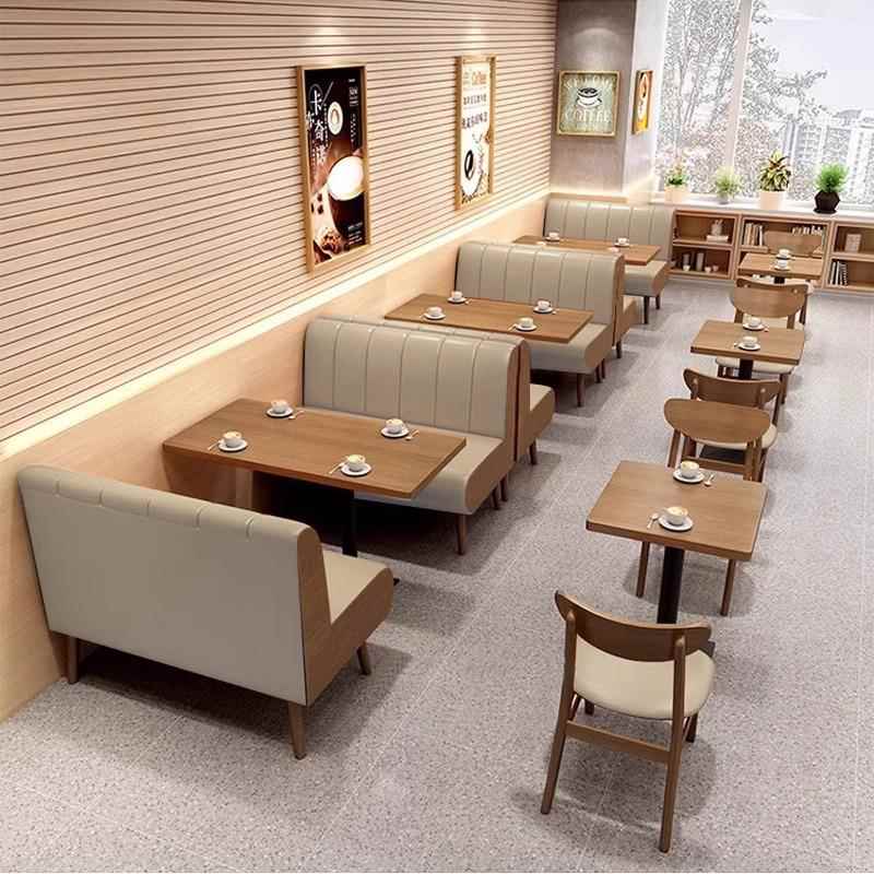 创意餐厅桌椅 简约奶茶店甜品店餐饮店商用桌椅组合 茶楼卡座沙发
