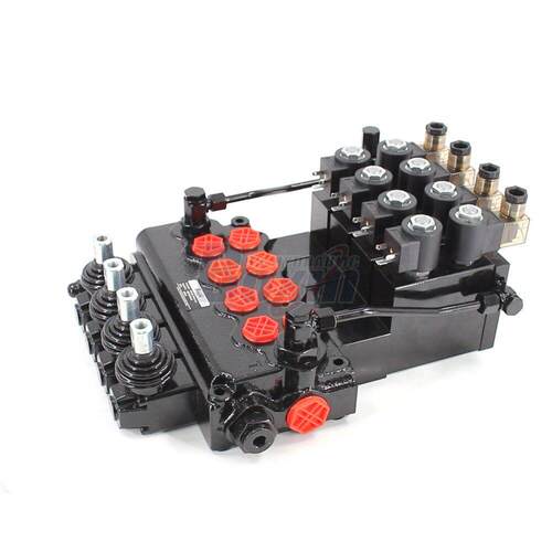 SD11-PG2整体式多路阀，70L/min电液控4联手动换向阀