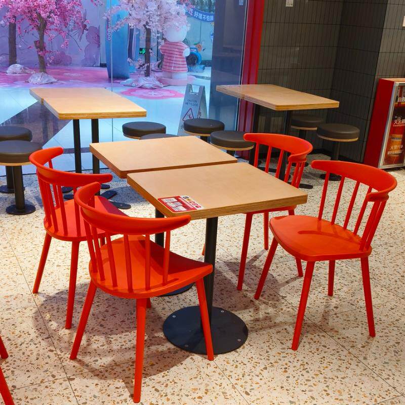 肯德基餐厅桌椅组合汉堡店奶茶小吃甜品店咖啡厅饭店餐桌椅子商用