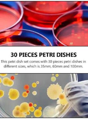 30pcs Petri Dish Culture Plates 90mm Disposable Plastic