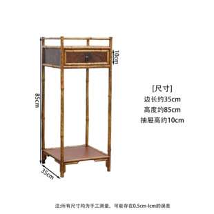 梅鹿竹中式花架 崖岩石面手工落地式花几 扎实置物兰花架