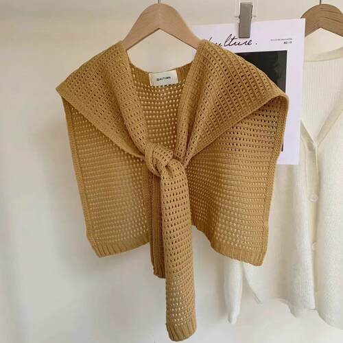 Solid Color Knit Shawl, Casual Lightweight Scarf Shawl For
