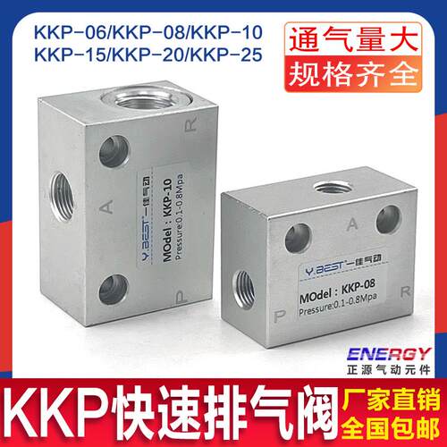 快速排气阀KKP-08 10 15 20 25气动气缸快速排气阀1分2分3分4分6