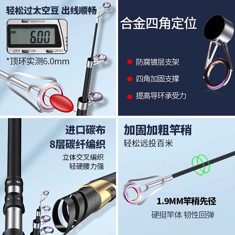 狼王龙魂海竿海杆套装远投海钓鱼竿特价甩竿抛竿超硬单竿裸竿全套