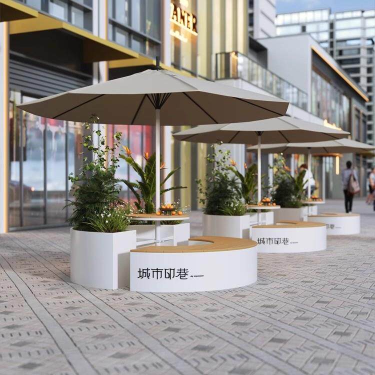 户外坐凳花箱组合庭院露台花池休闲座椅组合市政商业广场围栏花槽