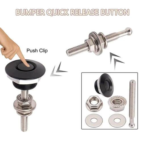 Universal Car Front Bumper Hood Pin Aluminum Push Button Bil