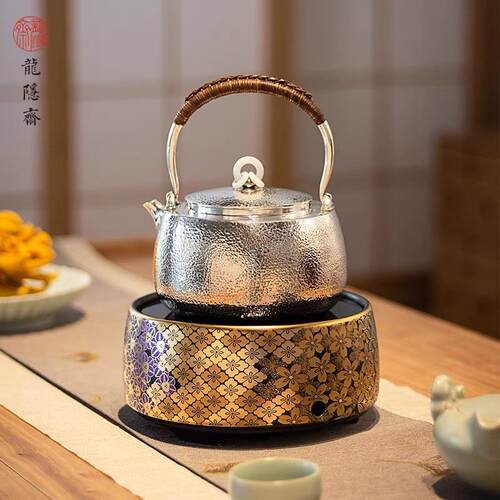 龙隐斋 心悦版好多鱼电陶炉 1000w静音煮茶器银壶铁壶烧水泡茶炉