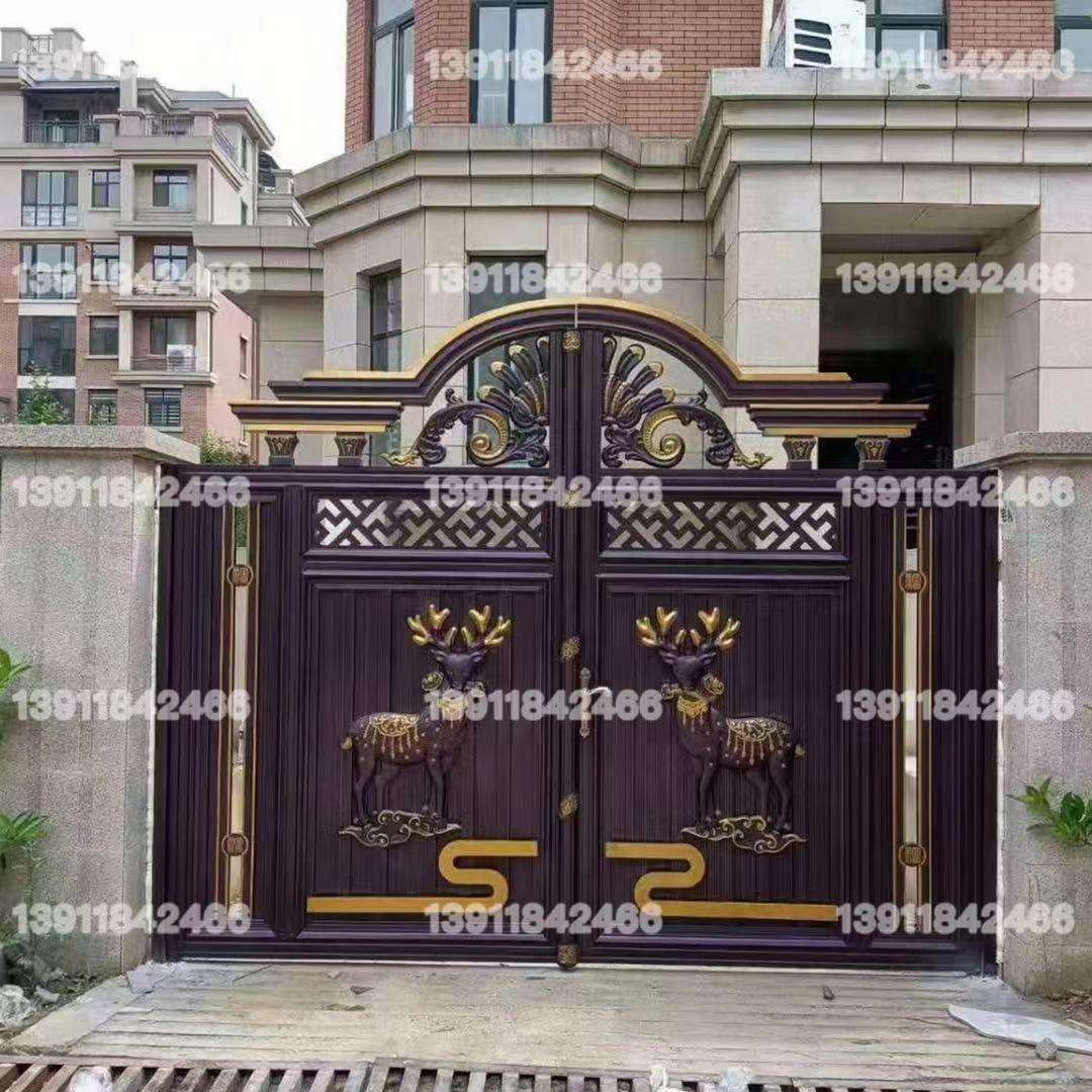 别墅门防盗入户铜门庭院大门铝艺大门雕花学校小区防盗门