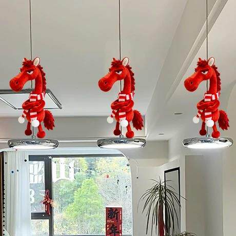 【马年吉祥物】红色小马挂件入户门把拉手保护套玩偶新年装饰挂饰