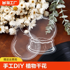 创意手工diy材料植物树叶刺绣干花书签，标本塑封膜透明压花瓶子，工具古风国风自制书法小学生押花花瓣鲜花礼物