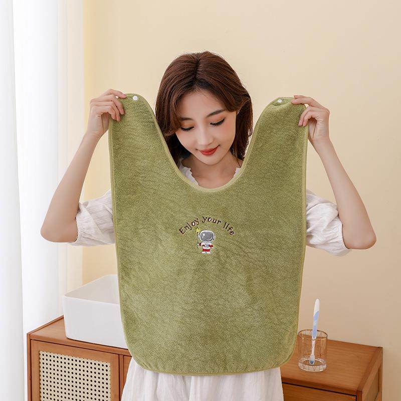 成人洗漱围兜防水刷牙洗脸不湿衣防脏多功能毛巾儿童擦脸漱口水巾,婴童用品,口水巾,淘宝优惠券,粉丝福利购,淘宝优惠卷