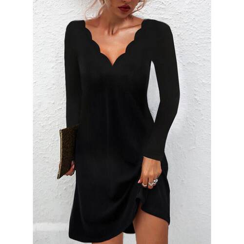 Women's deep pullover dress 女装深套头连衣裙