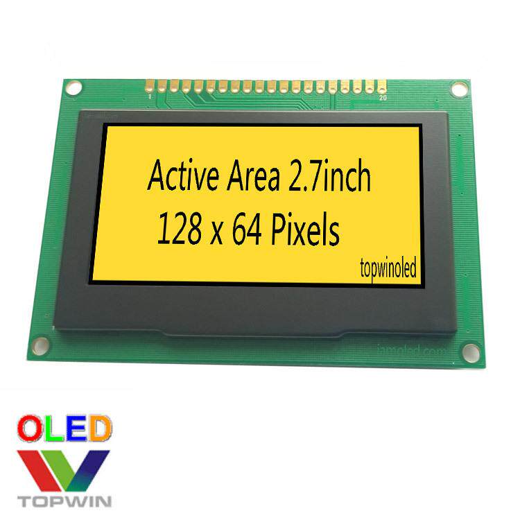 2.7寸oled显示屏模块2.7寸黄光2.7英寸模块TW28642270B03厂家黄色