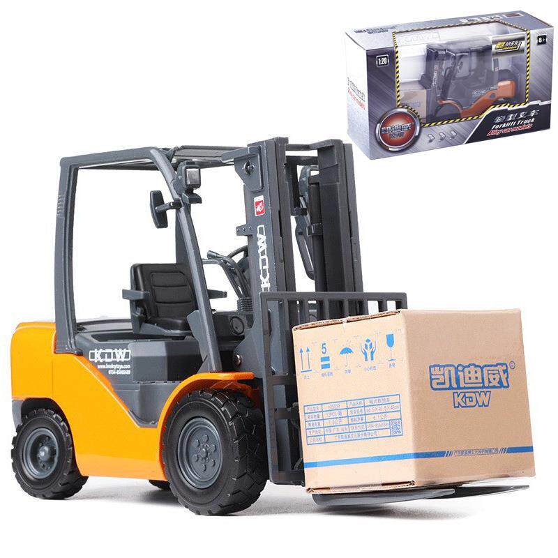盒装625039凯迪威1:20轻型叉车合金工程车仓库搬货车叉臂升降模型