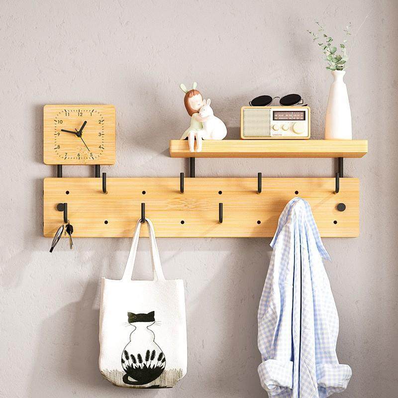 打孔楠竹玄关挂钩口壁挂挂衣钩卧室现代简约衣钩客厅门墙壁置物架,收纳整理,挂钩/粘钩,淘宝优惠券,粉丝福利购,淘宝优惠卷