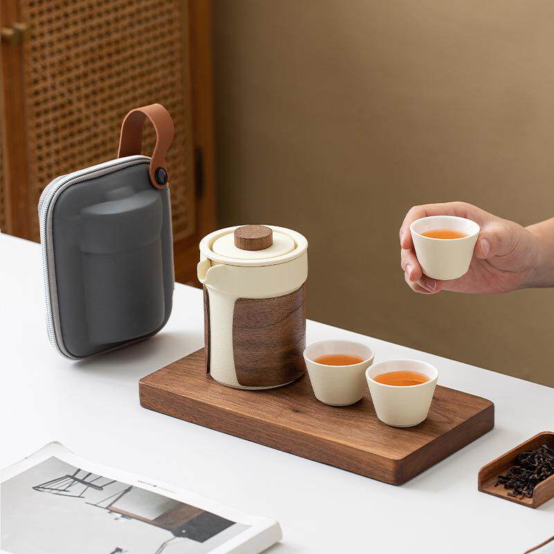 便携式旅行茶具小套装备简易户外包随身功夫泡茶壶茶杯露营快客杯