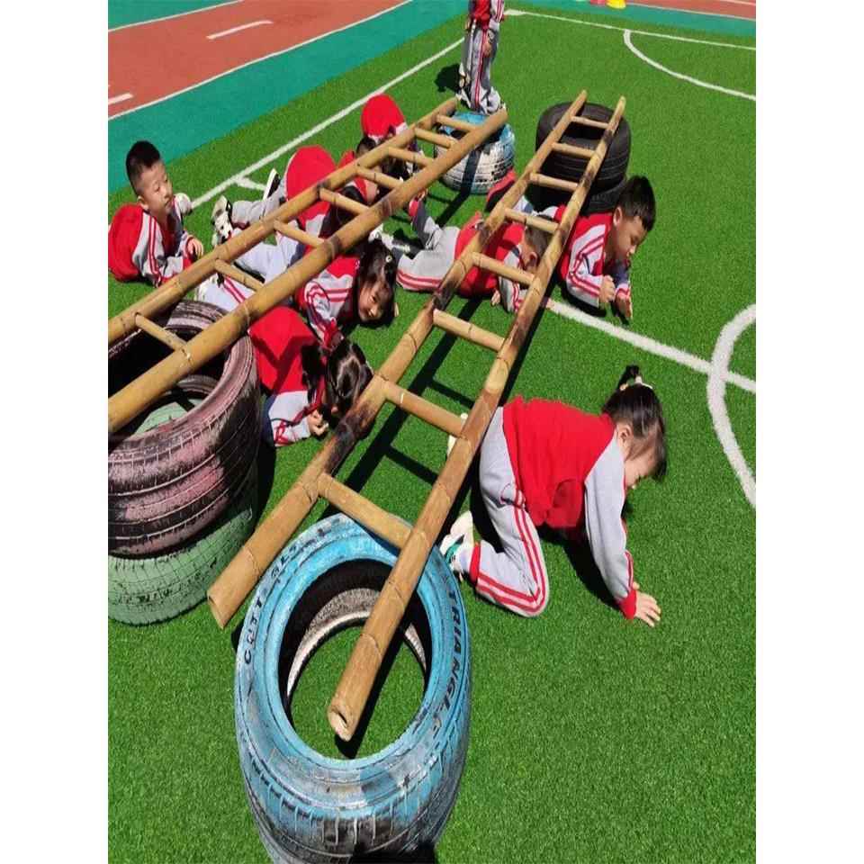 幼儿园爬梯楼梯小竹梯户外爬梯游戏练习直梯家人字梯3.2米