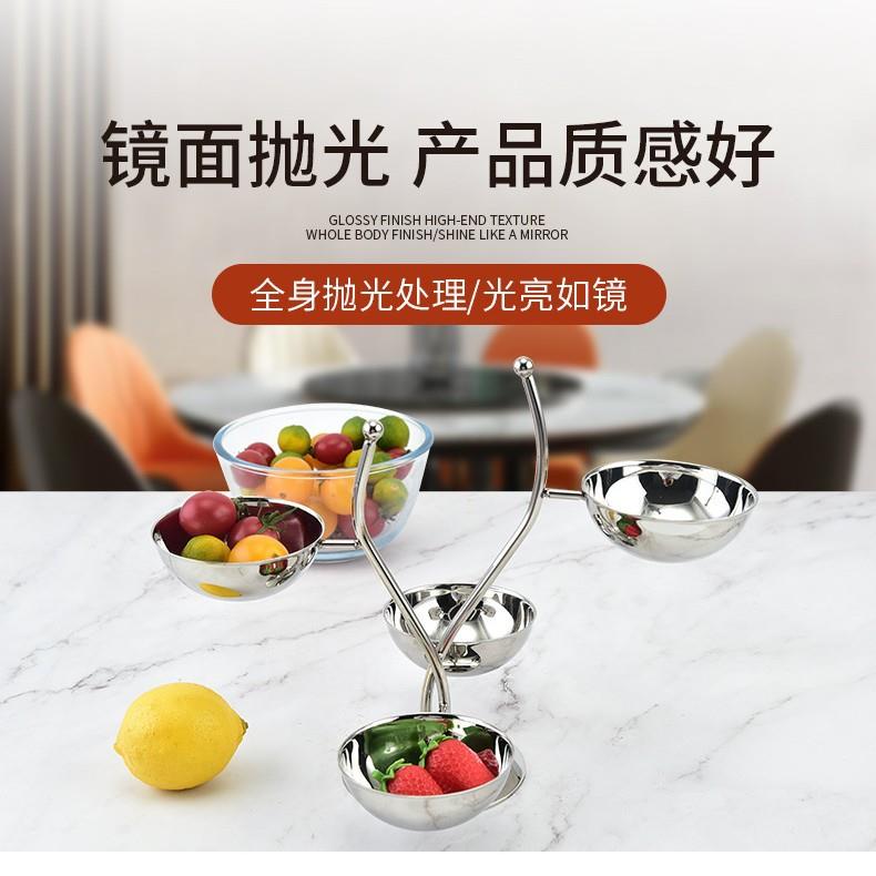 不锈钢小吃架果盘 酒店水果盘小吃碟装饰创意果碟多用不锈钢味碟