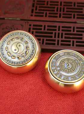 2026黄铜乾坤八卦双面转转钱招财进宝转运解压指尖陀螺纳福手把件