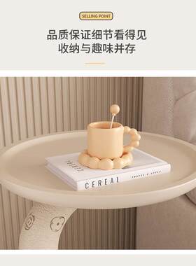 大象落地摆件奶油风客厅电视柜旁沙发边几卧室床头柜桌子托盘收纳