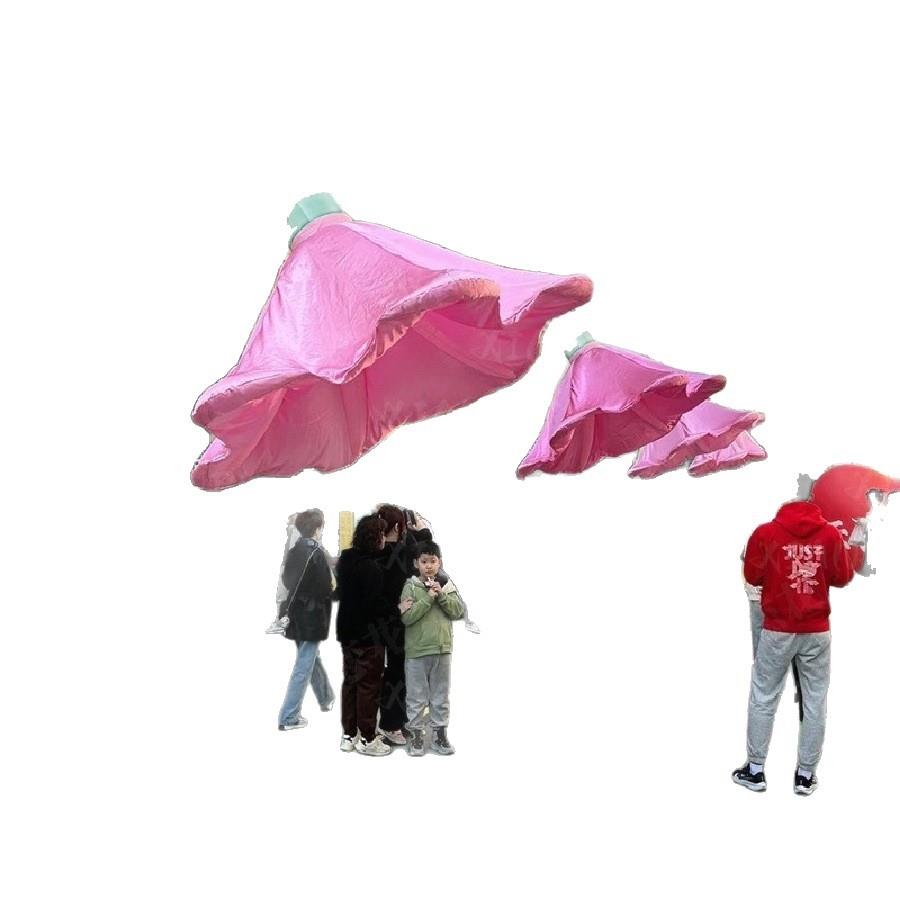 网红户外开合互动感应喇叭花景观灯牵牛花玫瑰花自动感应美陈工艺