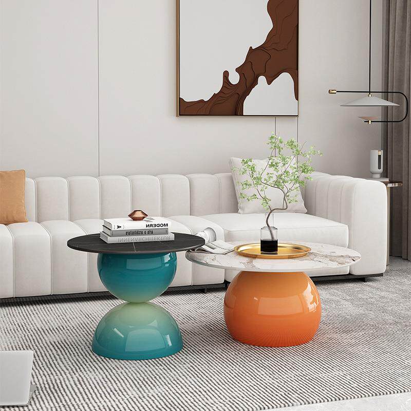 茶厅几客22创5新款简约意茶无品牌/几组合奶油风岩板家用圆0形茶