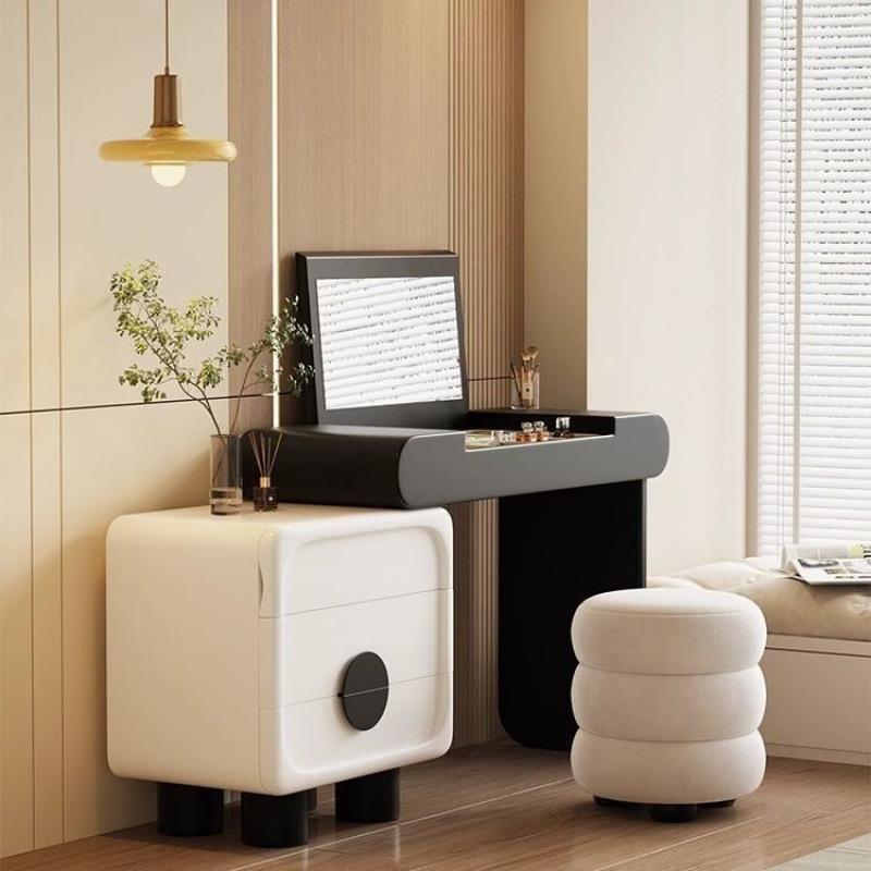 汐木家具2025轻奢百搭熊猫色百搭梳妆台斗柜一体现代简约风化妆台
